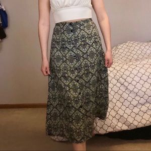 vintage style midi skirt with buttons down front